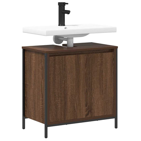 vidaXL Bathroom Basin Cabinet Brown Oak 60x34.5x60 cm