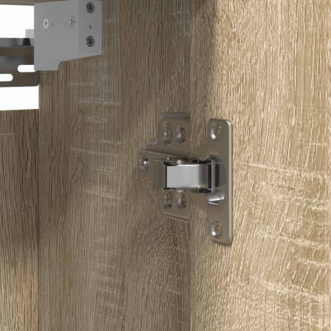 vidaXL Bathroom Wall Cabinet with Mirror Sonoma Oak 60x21x60 cm
