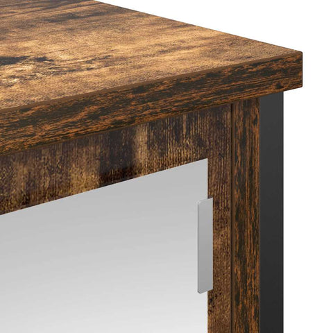 vidaXL Bathroom Wall Cabinet with Mirror Smoked Oak 60x21x60 cm