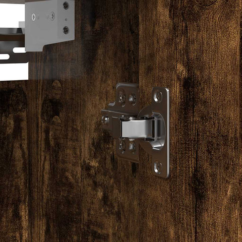 vidaXL Bathroom Wall Cabinet with Mirror Smoked Oak 60x21x60 cm