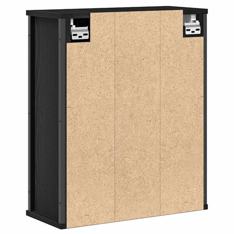 vidaXL Bathroom Wall Cabinet with Mirror Black Oak 50x21x60 cm