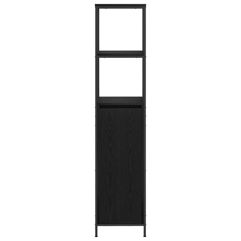 vidaXL Bathroom Cabinet with Shelves Black Oak 36x35x165 cm