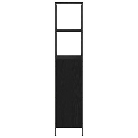 vidaXL Bathroom Cabinet with Shelves Black Oak 36x35x165 cm