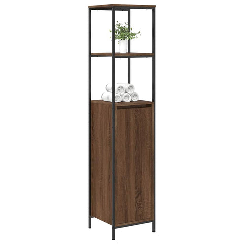 vidaXL Bathroom Cabinet with Shelves Brown Oak 36x35x165 cm