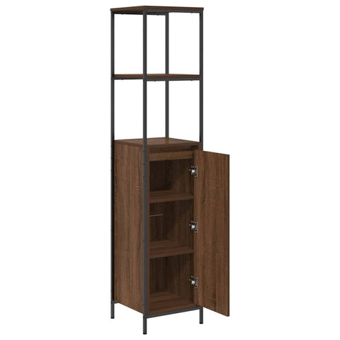 vidaXL Bathroom Cabinet with Shelves Brown Oak 36x35x165 cm