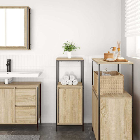 vidaXL Bathroom Cabinet with Shelves Sonoma Oak 36x35x95 cm