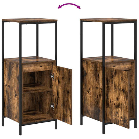 vidaXL Bathroom Cabinet with Shelves Smoked Oak 36x35x95 cm