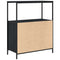 vidaXL Bathroom Cabinet with Shelves Black Oak 76.5x35x95 cm