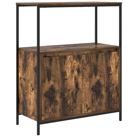 vidaXL Bathroom Cabinet with Shelves Smoked Oak 76.5x35x95 cm