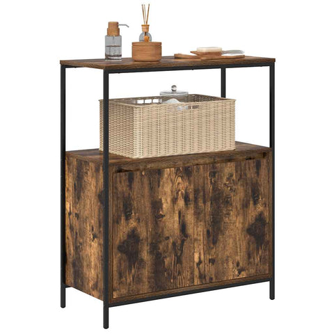 vidaXL Bathroom Cabinet with Shelves Smoked Oak 76.5x35x95 cm