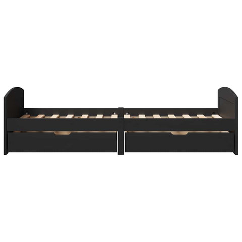vidaXL Day Bed with 2 Drawers without Mattress IRUN Black 90x200 cm