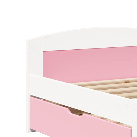 vidaXL Day Bed with 2 Drawers without Mattress IRUN White&Pink 90x200 cm