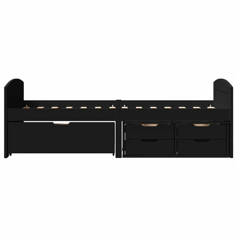 vidaXL Day Bed with 5 Drawers without Mattress IRUN Black 90x200 cm