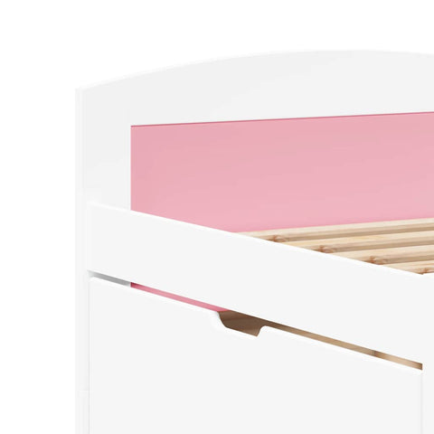 vidaXL Day Bed with 5 Drawers without Mattress IRUN White&Pink 90x200 cm