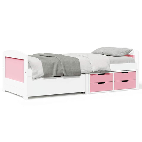 vidaXL Day Bed with 5 Drawers without Mattress IRUN White&Pink 90x200 cm