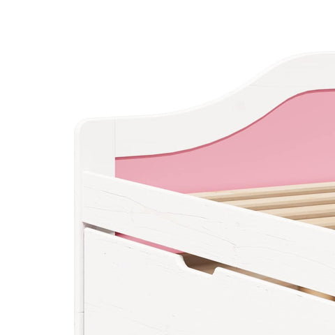 vidaXL Day Bed with 3 Drawers without Mattress IRUN White&Pink 90x200 cm