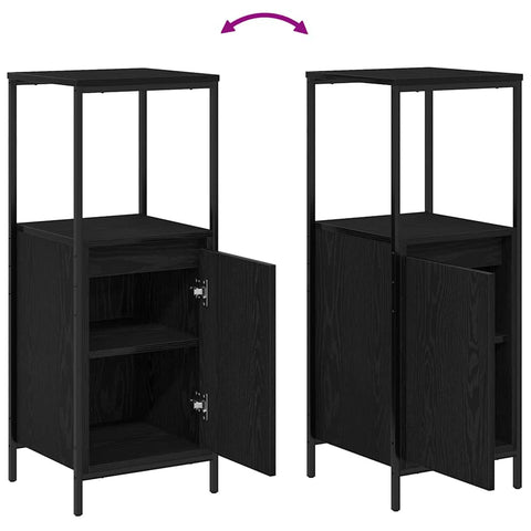 vidaXL Bathroom Furniture Set with Shelf 5 pcs Black 76.5 x 35 x 95 cm