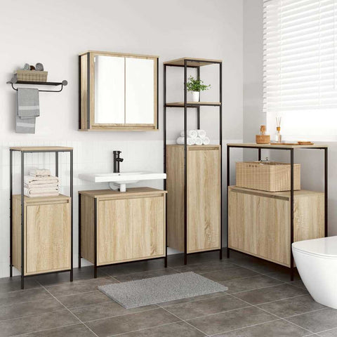 vidaXL 5-Piece Bathroom Furniture Set in Sonoma Oak Engineered Wood