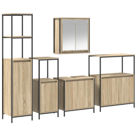 vidaXL 5-Piece Bathroom Furniture Set in Sonoma Oak Engineered Wood