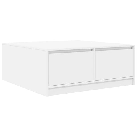 vidaXL Coffee Table with Drawers White 100x100x40 cm