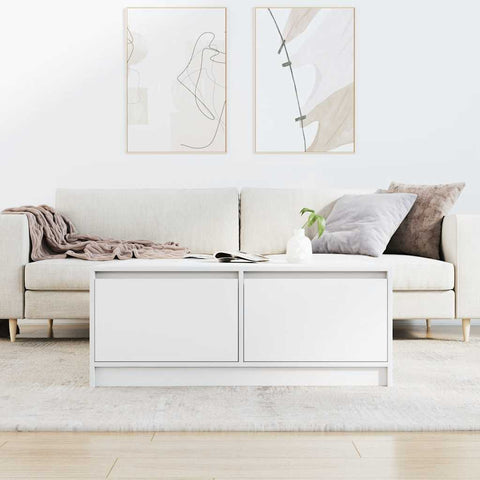 vidaXL Coffee Table with Drawers White 100x100x40 cm