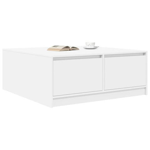 vidaXL Coffee Table with Drawers White 100x100x40 cm