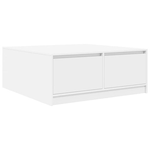 vidaXL Coffee Table with Drawers White 100x100x40 cm