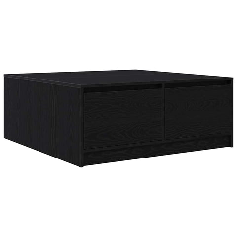vidaXL Coffee Table with Drawers Black Oak 100x100x40 cm