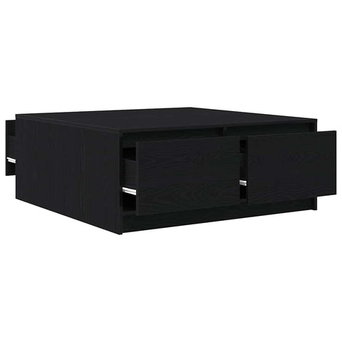 vidaXL Coffee Table with Drawers Black Oak 100x100x40 cm