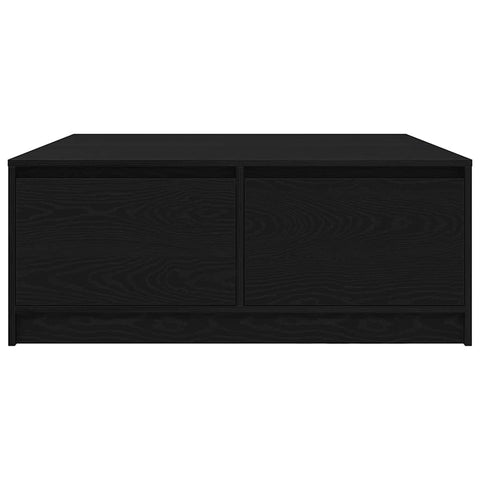 vidaXL Coffee Table with Drawers Black Oak 100x100x40 cm
