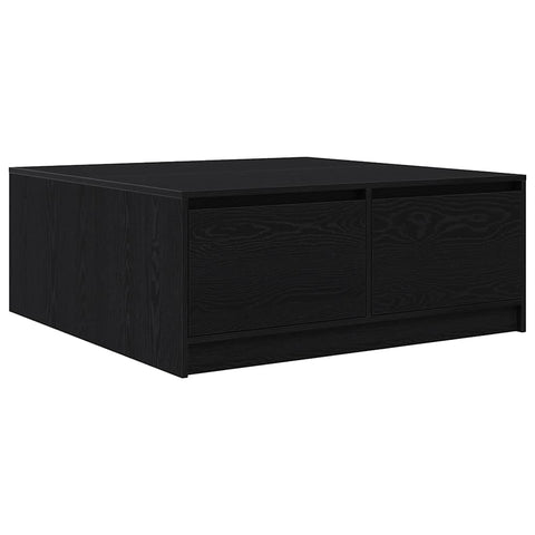 vidaXL Coffee Table with Drawers Black Oak 100x100x40 cm