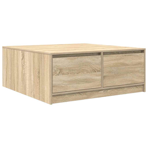 vidaXL Coffee Table with Drawers Sonoma Oak 100x100x40 cm