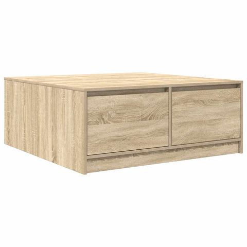 vidaXL Coffee Table with Drawers Sonoma Oak 100x100x40 cm