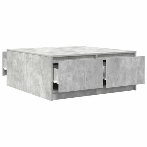 vidaXL Coffee Table with Drawers Concrete Grey 100x100x40 cm