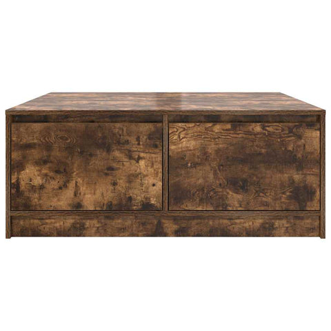 vidaXL Coffee Table with Drawers Smoked Oak 100x100x40 cm