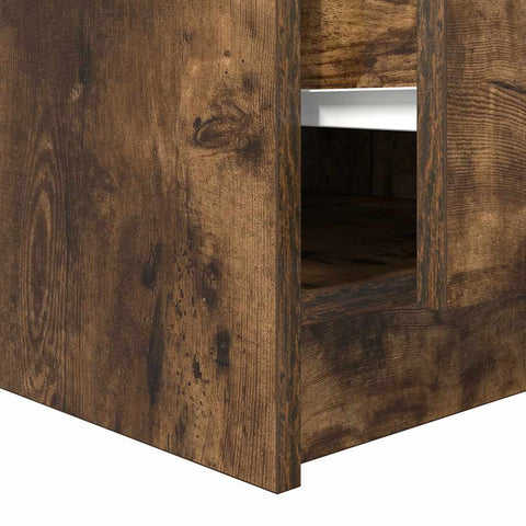 vidaXL Coffee Table with Drawers Smoked Oak 100x100x40 cm