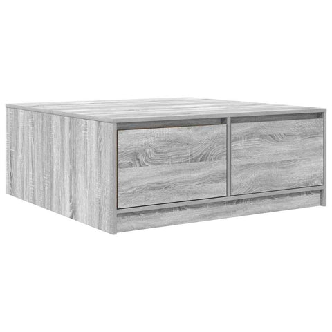 vidaXL Coffee Table with Drawers Grey Sonoma 100x100x40 cm