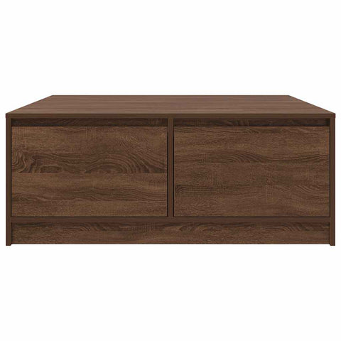 vidaXL Coffee Table with Drawers Brown Oak 100x100x40 cm