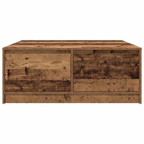 vidaXL Coffee Table with Drawers Old Wood 100x100x40 cm