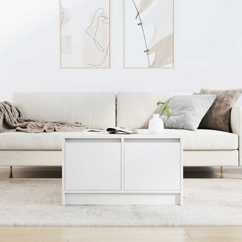 vidaXL Coffee Table with Drawers White 70.5x70x40 cm