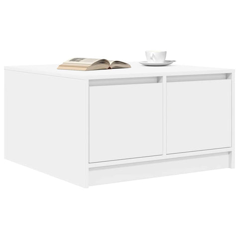 vidaXL Coffee Table with Drawers White 70.5x70x40 cm