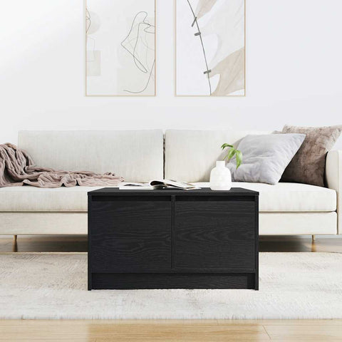 vidaXL Coffee Table with Drawers Black Oak 70.5x70x40 cm