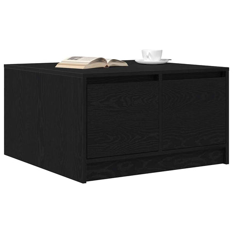 vidaXL Coffee Table with Drawers Black Oak 70.5x70x40 cm