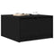 vidaXL Coffee Table with Drawers Black Oak 70.5x70x40 cm