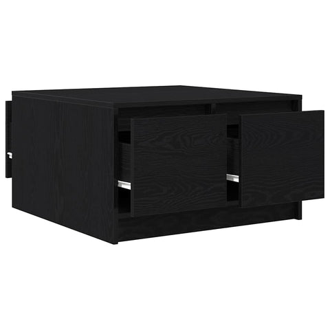 vidaXL Coffee Table with Drawers Black Oak 70.5x70x40 cm