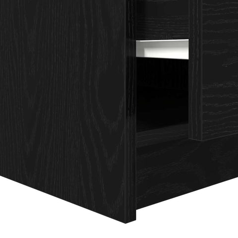 vidaXL Coffee Table with Drawers Black Oak 70.5x70x40 cm