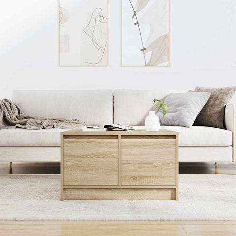 vidaXL Coffee Table with Drawers Sonoma Oak 70.5x70x40 cm