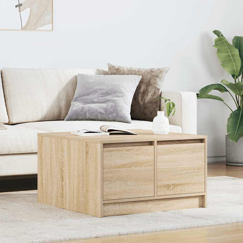 vidaXL Coffee Table with Drawers Sonoma Oak 70.5x70x40 cm