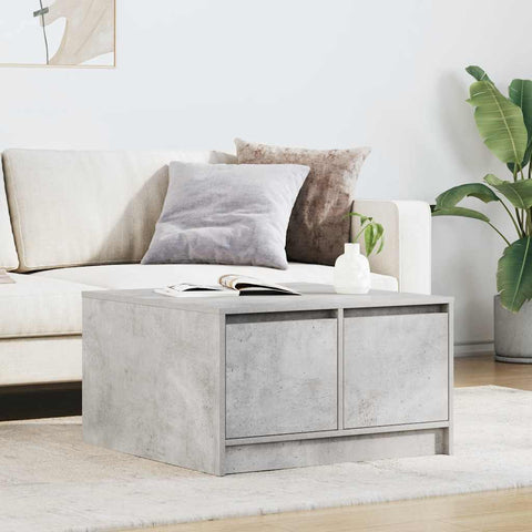 vidaXL Coffee Table with Drawers Concrete Grey 70.5x70x40 cm
