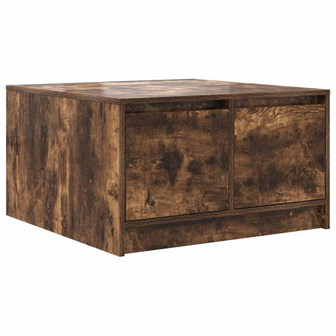 vidaXL Coffee Table with Drawers Smoked Oak 70.5x70x40 cm